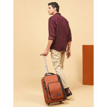 Assembly 15.6 Inches Laptop Medium Trolley Backpack For Office Travel With Wheels-35L-Brown