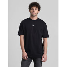 Jack & Jones Black Drop Shoulder-Boxy Fit Non Stretch T-Shirt
