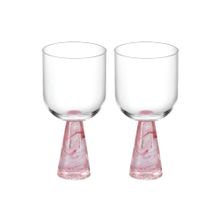 Momentz Wine Glass with Stem Pink (Pack Of 2)