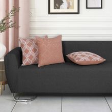ODE & CLEO Cotton Cushion Covers 18X18 in Zip Closure Sofa Cushion (Set of 3)