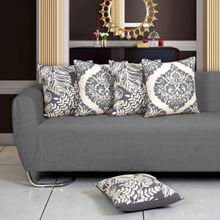 ODE & CLEO Cotton Cushion Covers 18X18 in Zip Closure Sofa Cushion (Set of 5)