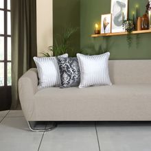 ODE & CLEO Cotton Cushion Covers 18X18 in Zip Closure Sofa Cushion (Set of 3)