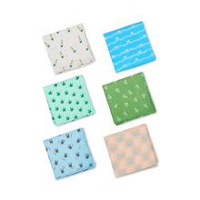 hexafun 100 Perc Organic Cotton Mens Hankies, Pack of 6, High and Rewind Theme