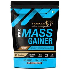 MuscleXP Pro Mass Gainer For Muscle Mass Gain With Whey Protein, Chocolate Fudge