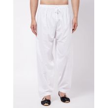 Vastramay Men's White Cotton Patiala Salwar