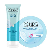 Ponds Super Light Gel Moisturizer & Hydra Light Hyaluronic Acid Gel Facewash Combo