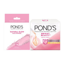 Ponds Natural Glow Face Powder - Pink Glow & Bright Beauty Day Cream Combo