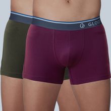 GLOOT Pure Cotton Stretch Trunks with No-Itch Elastic and Anti Odour GLI015 Multicolor (Pack of 2)
