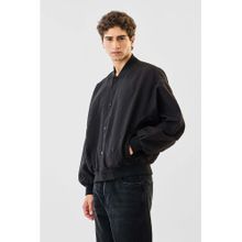 Snitch Black Textured Full Sleeves Oversized Casual Jacket for Men
