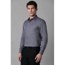 Louis Philippe Men's Cotton Wrinkle Resistant Regular fit Grey Solid Formal Shirt