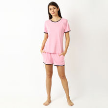 mackly Women Solid Night Suit - Pink