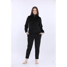 MAYSIXTY Black Solid Track Suit (Set of 2)