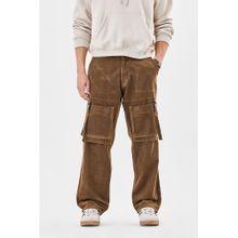 Snitch Brown Solid Relaxed Fit Cargo Pant