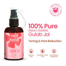 Nat Habit Gulab Jal 100% Pure Rose Water, Face Mist (Toner) for Pore Tightening, Acne & Hydration