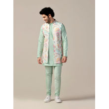 KISAH Men Multi-Color Kurta and Jacket with Churidar (Set of 3)