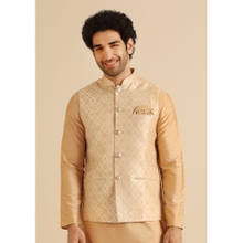 KISAH Men Gold Nehru Jacket
