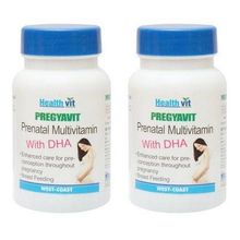 HealthVit Pregyavit Prenatal Multivitamin With DHA (Pack of 2)
