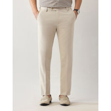 Arrow Beige Solid Regular Fit Trouser