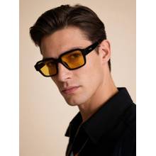IRUS Men 100% Uv Protected Square Yellow Lens Sunglasses (51)