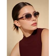 IRUS Women 100% Uv Protected Oval Brown Lens Sunglasses (55)