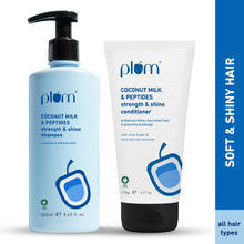 Plum Coconut Milk & Peptides Shampoo & Conditioner Combo For Strong & Shiny Hair