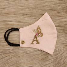 Diya Aswani Pink Personalised Mask Letter A With Butterfly