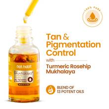 Nat Habit Pure Turmeric Rosehip Face Oil For Gua Sha, Tan Pigmentation & Blemish Control Mukhalaya