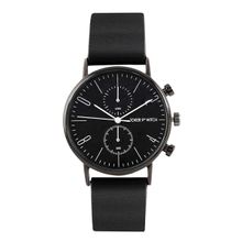 Joker & Witch Bangkok All Black Dial Faux Leather Strap Analog Mens Watch