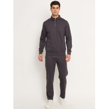Okane Charcoal Solid Sweatshirt & Trackpant Co-Ord (Set of 2)