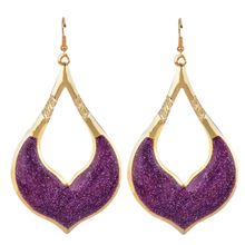 Anika's Creation Golden Luxuria Purple Long Light Weight Contemporary Dangle Earrings.