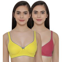 Clovia Pack of 2 T-shirt Non Padded Wirefree Demicup Bra's - Multi-Color
