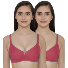 Clovia Pack of 2 T-shirt Non Padded Wirefree Demicup Bra's - Pink
