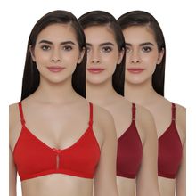 Clovia Pack of 3 Full Coverage Non Padded Wirefree Full Cup Bra's - Multi-Color