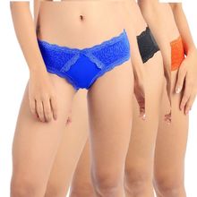 Candyskin Brief With Lace Pack of 3 - Multi-Color
