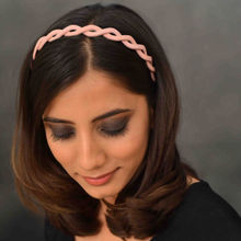YoungWildFree Pink Plastic Twisted Hair Band- Cute Simple Daywear Design For Women