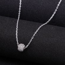 CLARA Sterling Silver Rhodium Plated Ball Pendant Necklace With Chain Gift for Women and Girls