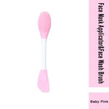 Rhe Cosmetics Face Mask Applicator & Face Wash Double Sided Brush - Baby Pink