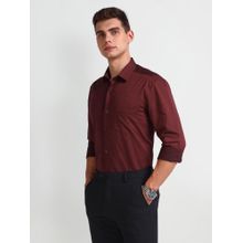 Arrow Manhattan Slim Cotton Red Formal Shirt
