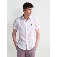 U.S. POLO ASSN. Short Sleeve Slim Fit Pink Casual Shirt