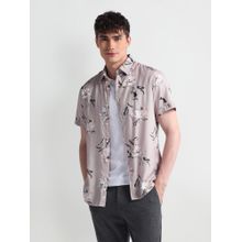 U.S. Polo Assn. Denim Co. Short Sleeve Floral Print Brown Casual Shirt