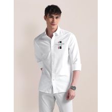 U.S. POLO ASSN. Long Sleeve Solid Brand White Casual Shirt