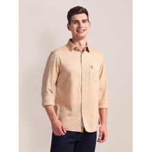 U.S. POLO ASSN. Heathered Dobby Beige Casual Shirt