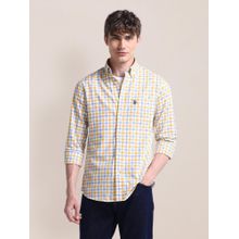 U.S. POLO ASSN. Collar Neck Cotton Yellow Casual Shirt