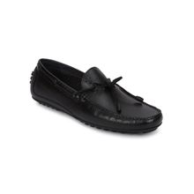 V8 by Ruosh Black Textured Boat Shoes
