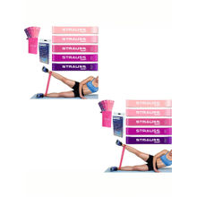 Strauss Pack of 2 Exercise Silicone Resistance Bands - Multi Color