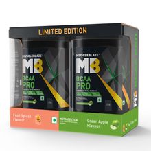 MuscleBlaze Bcaa Pro With 7g Vegan Bcaas, Two Flavour Pack (green Apple & Fruit Splash)