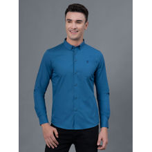Red Tape Men Blue Solid Cotton Polyester Formal Shirt