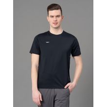 Red Tape Black Nylon Spandex Printed Mens Activewear T-Shirt