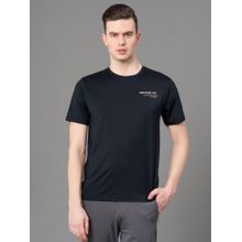 Red Tape Black Nylon Spandex Printed Mens Activewear T-Shirt