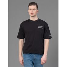 Red Tape Black Poly Cotton Printed Mens T-Shirt